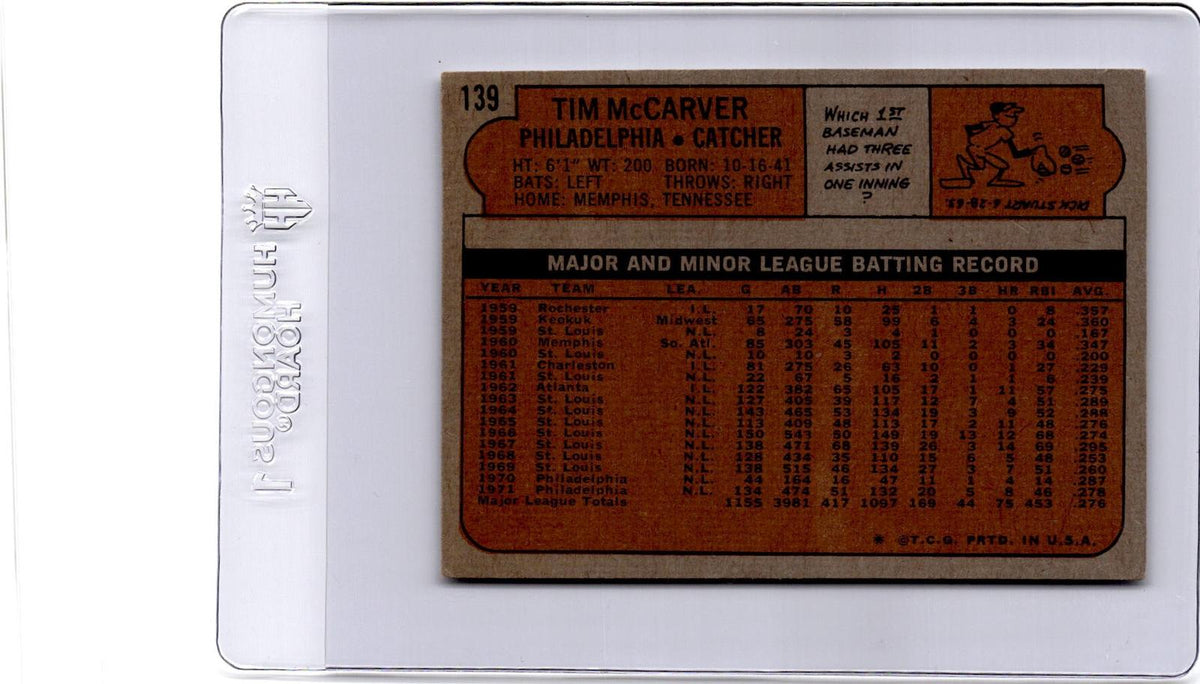 1972 Topps #139 Tim McCarver