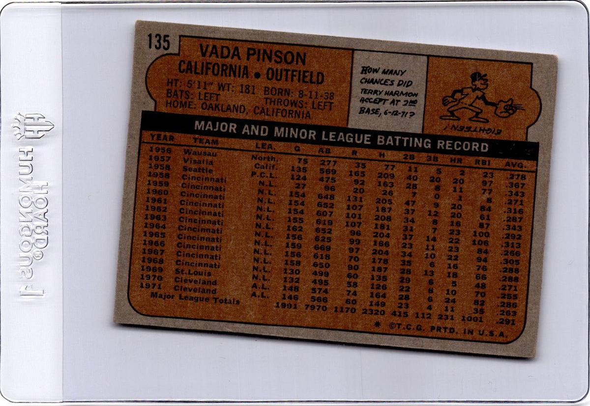 1972 Topps #135 Vada Pinson