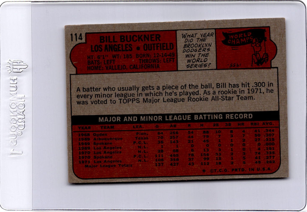 1972 Topps #114 Bill Buckner