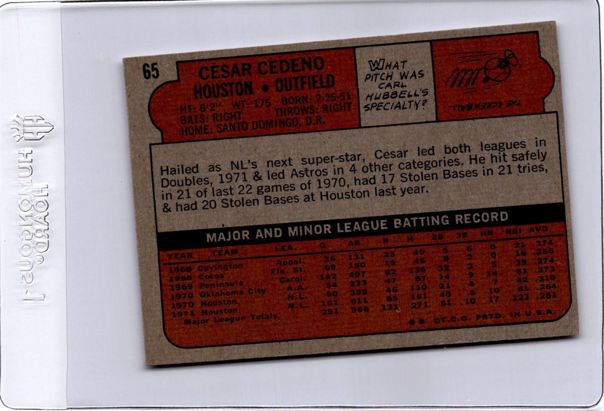 1972 Topps #65 Cesar Cedeno