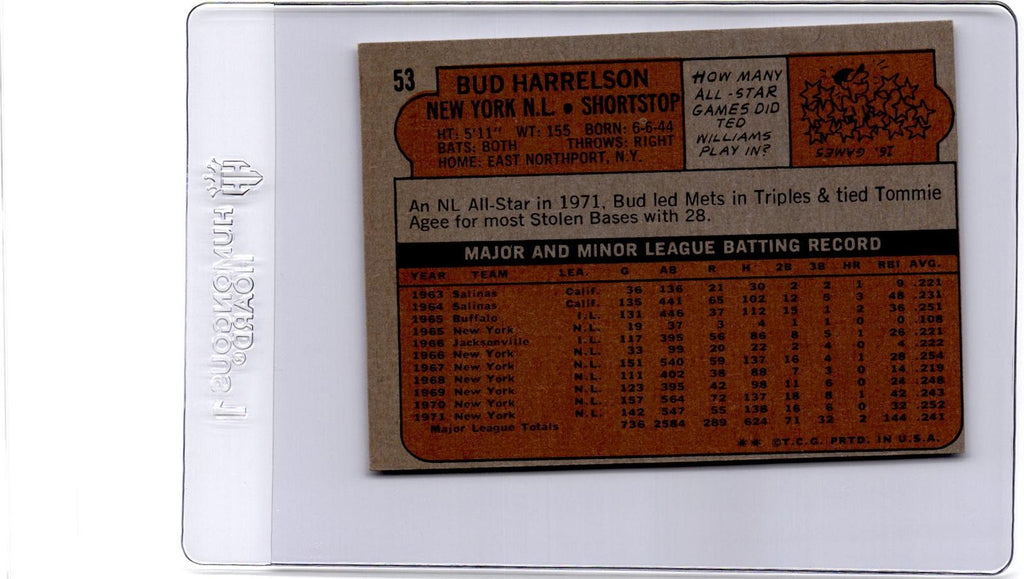 1972 Topps #53 Bud Harrelson