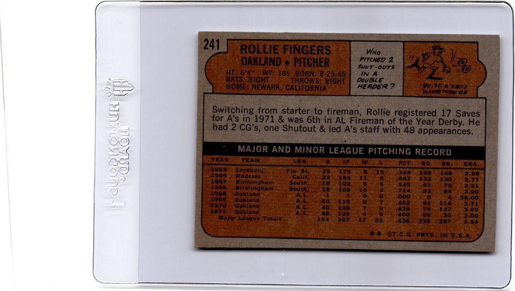 1972 Topps #241 Rollie Fingers