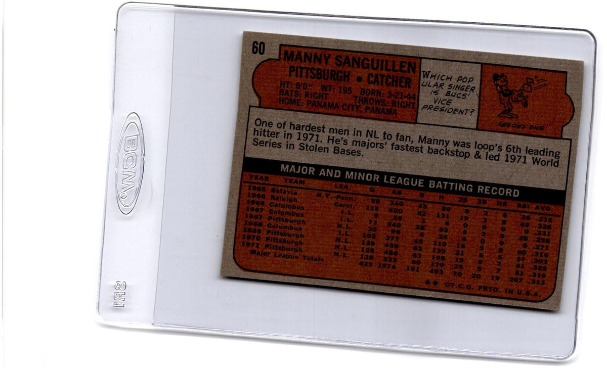1972 Topps #60 Manny Sanguillen