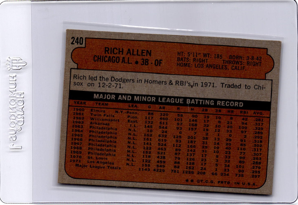 1972 Topps #240 Rich Allen