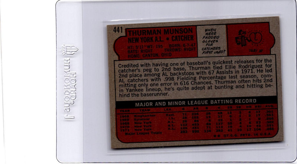 1972 Topps #441 Thurman Munson