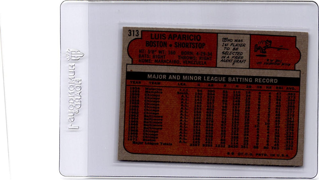1972 Topps #313 Luis Aparicio