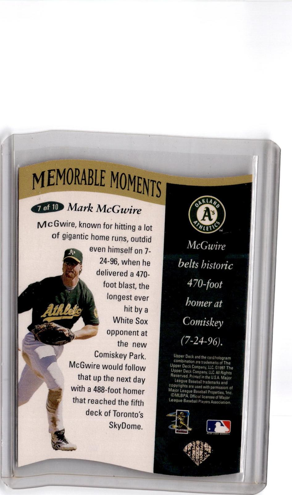 1997 Collector's Choice #7 Mark McGwire Memorable Moments