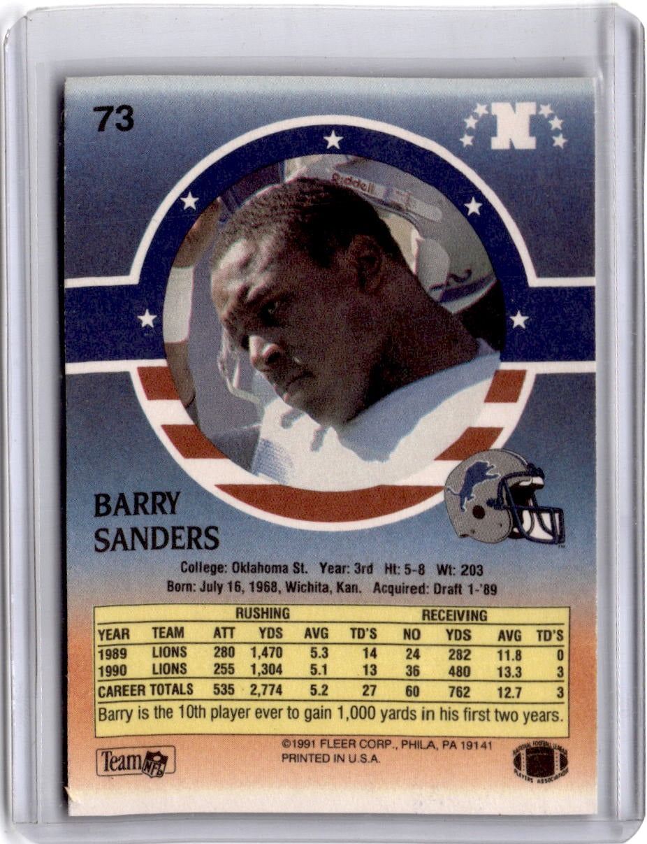 1991 Fleer Stars 'n Stripes #73 Barry Sanders