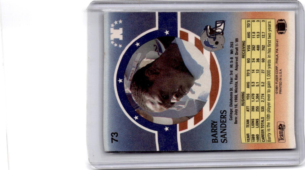 1991 Fleer Stars 'n Stripes #73 Barry Sanders