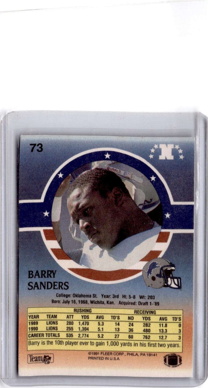 1991 Fleer Stars 'n Stripes #73 Barry Sanders