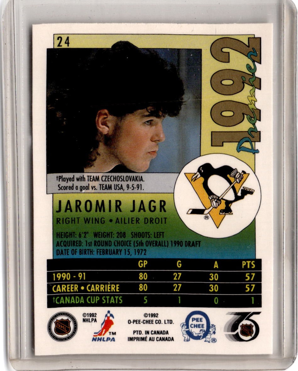 1991-92 O-Pee-Chee Premier #24 Jaromir Jagr