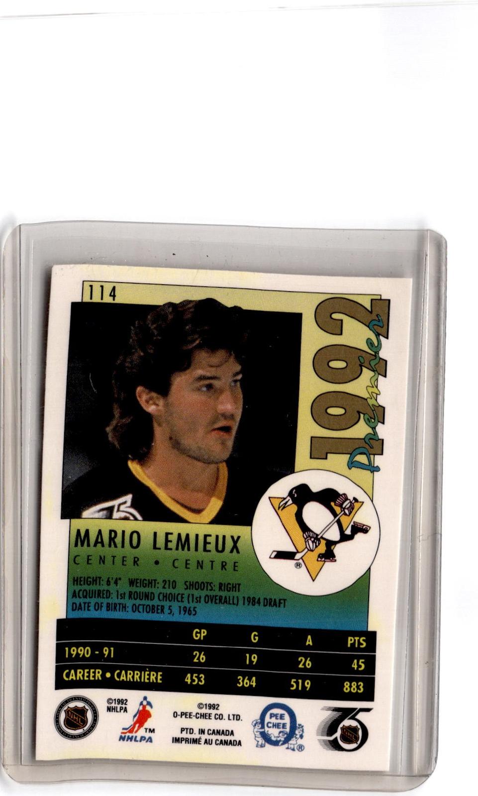 1991-92 O-Pee-Chee Premier #114 Mario Lemieux