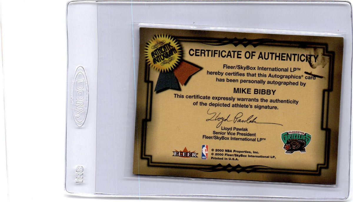 2000-01 Fleer Authority #NNO Mike Bibby Autographics SSD