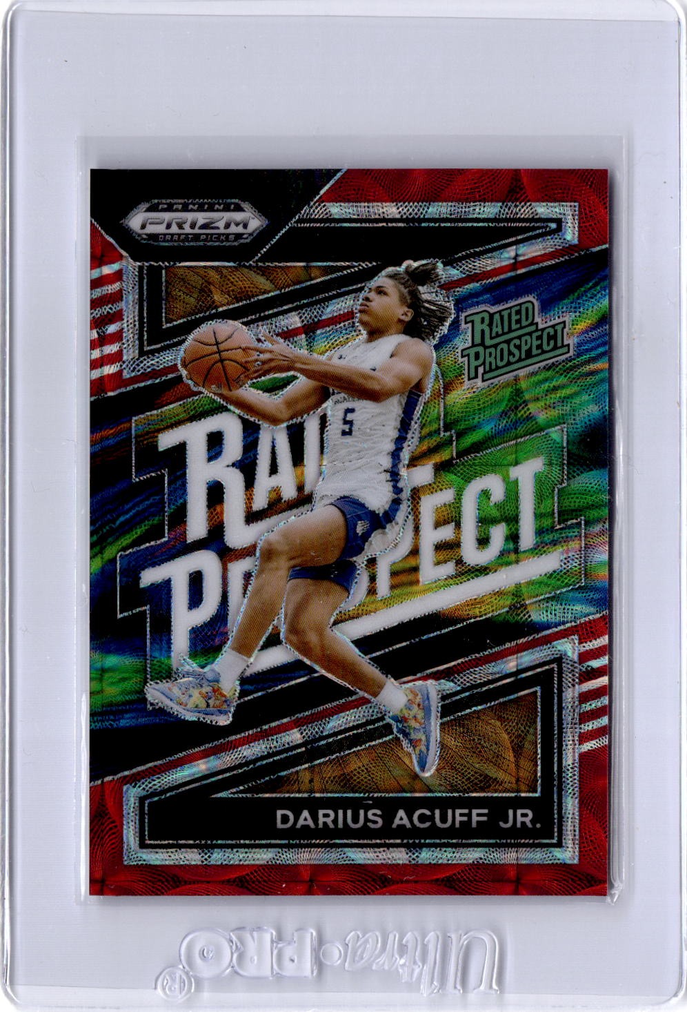 2024 Panini Prizm Draft Picks #7 Darius Acuff Jr. Rated Prospect  Red Scope #/88