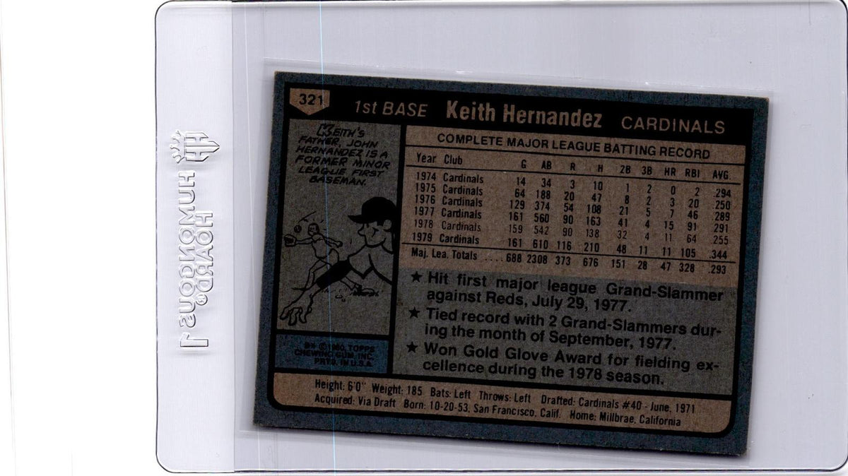 1980 Topps #321 Keith Hernandez