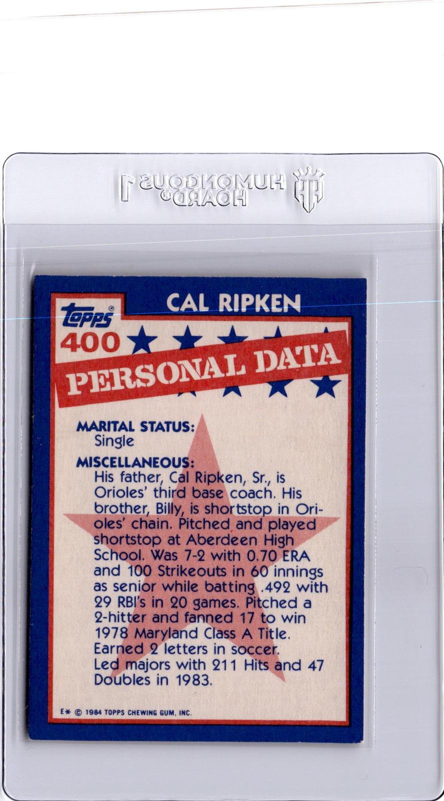 1984 Topps #400 Cal Ripken
