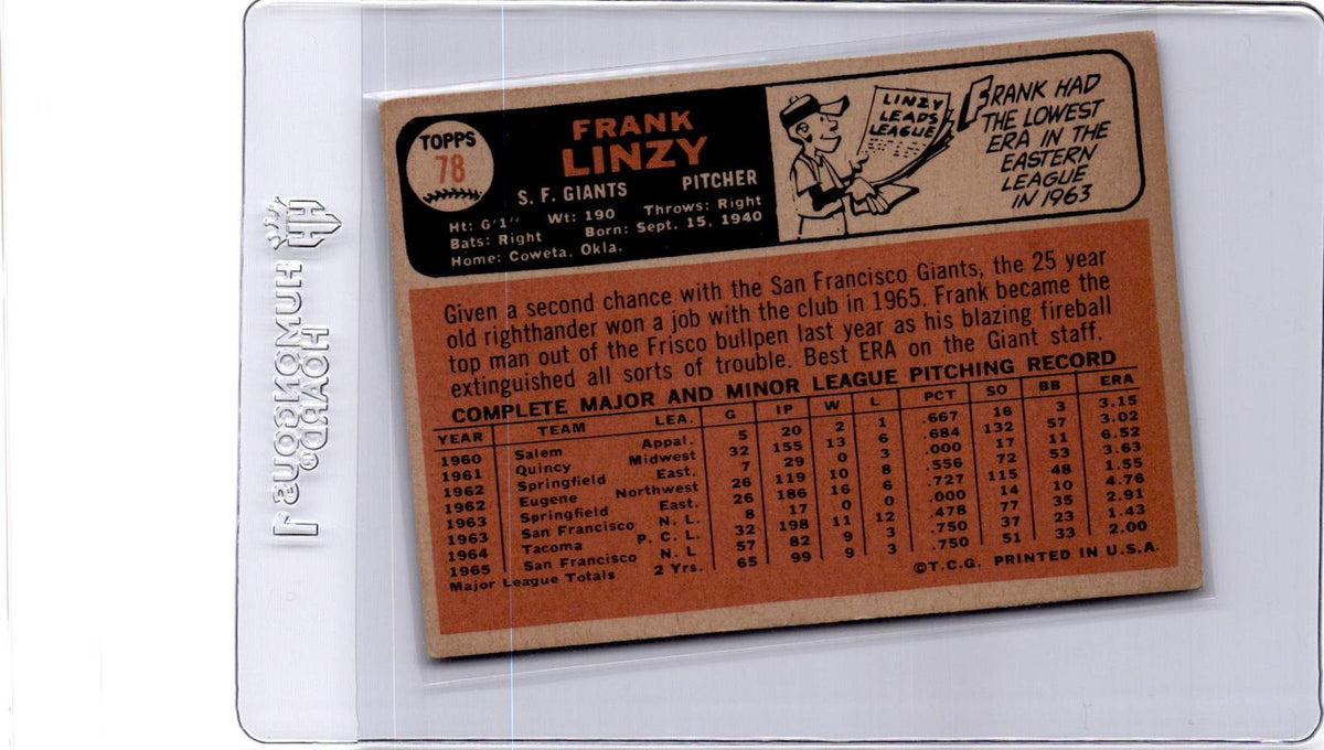 1966 Topps #78 Frank Linzy