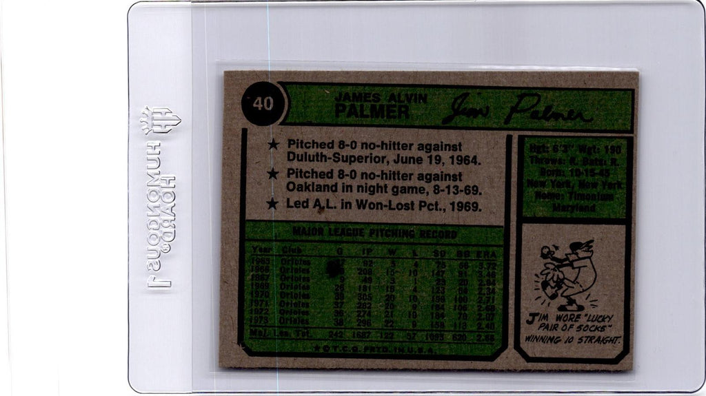 1974 Topps #40 Jim Palmer