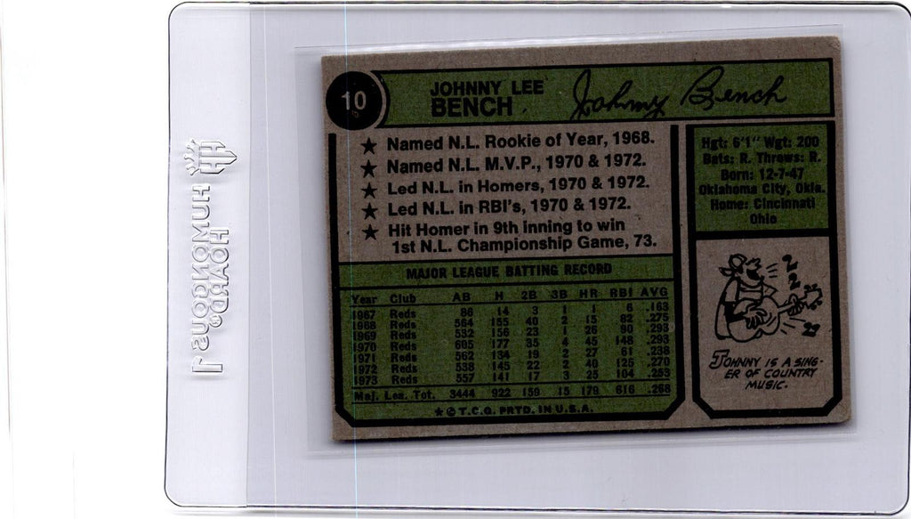 1974 Topps #10 Johnny Bench