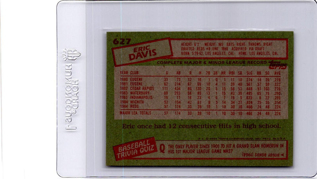 1985 Topps #627 Eric Davis
