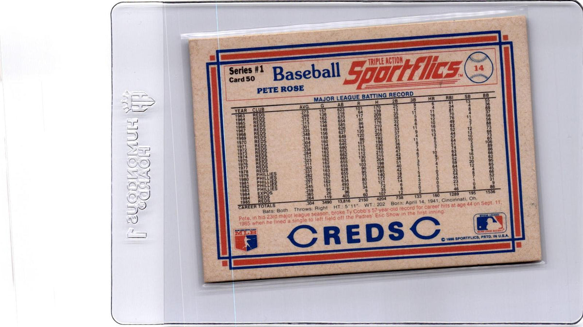 1986 Sportflics #50 Pete Rose
