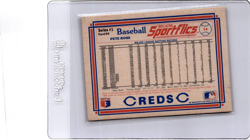 1986 Sportflics #50 Pete Rose