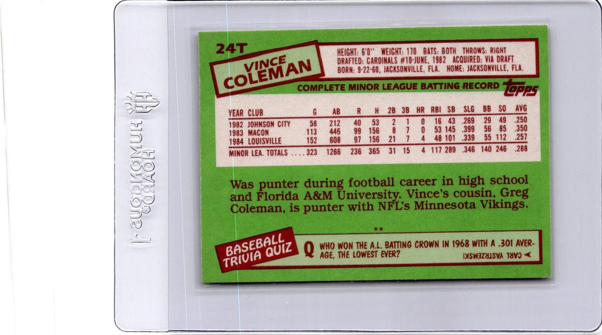 1985 Topps Traded #24T Vince Coleman