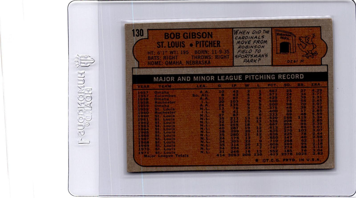 1972 Topps #130 Bob Gibson
