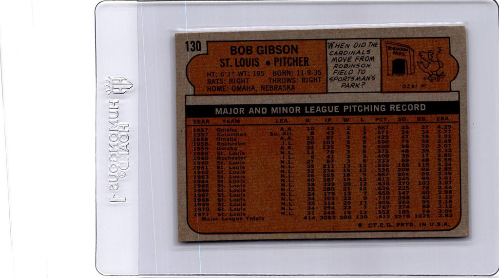 1972 Topps #130 Bob Gibson