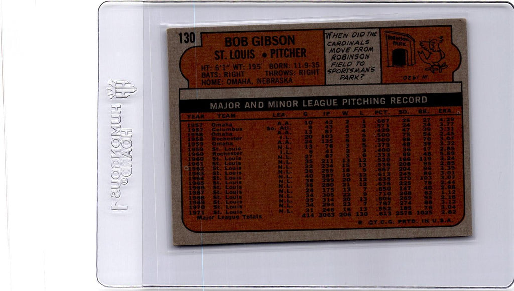 1972 Topps #130 Bob Gibson