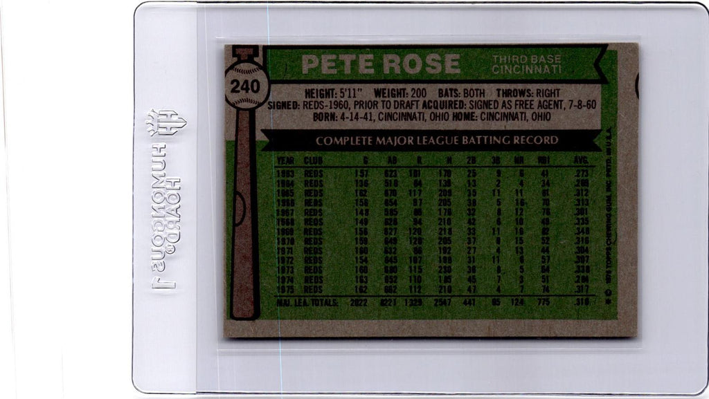 1976 Topps #240 Pete Rose
