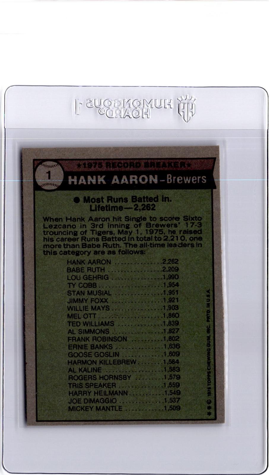 1976 Topps #1 Hank Aaron