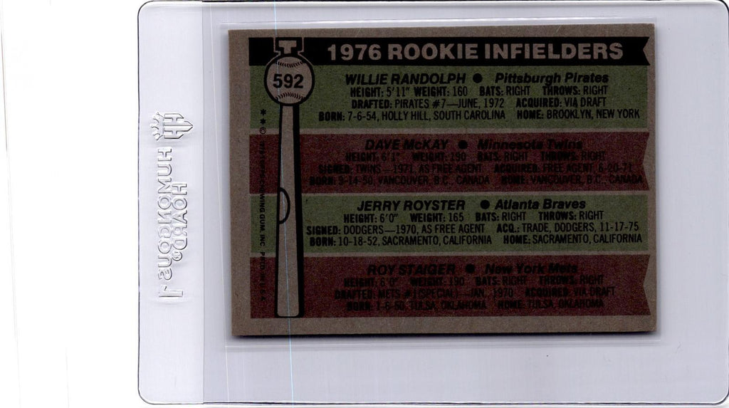 1976 Topps Rookie (Willie Randolph / Dave McKay / Jerry Royster / Roy Staiger)