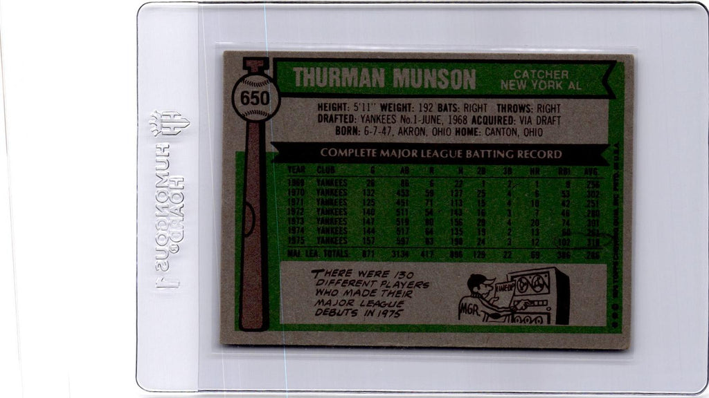 1976 Topps #650 Thurman Munson
