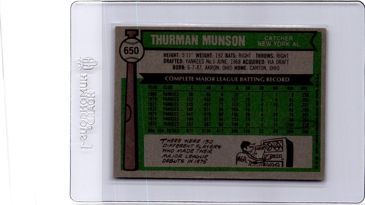 1976 Topps #650 Thurman Munson