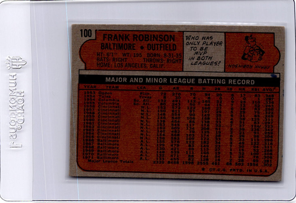 1972 Topps #100 Frank Robinson