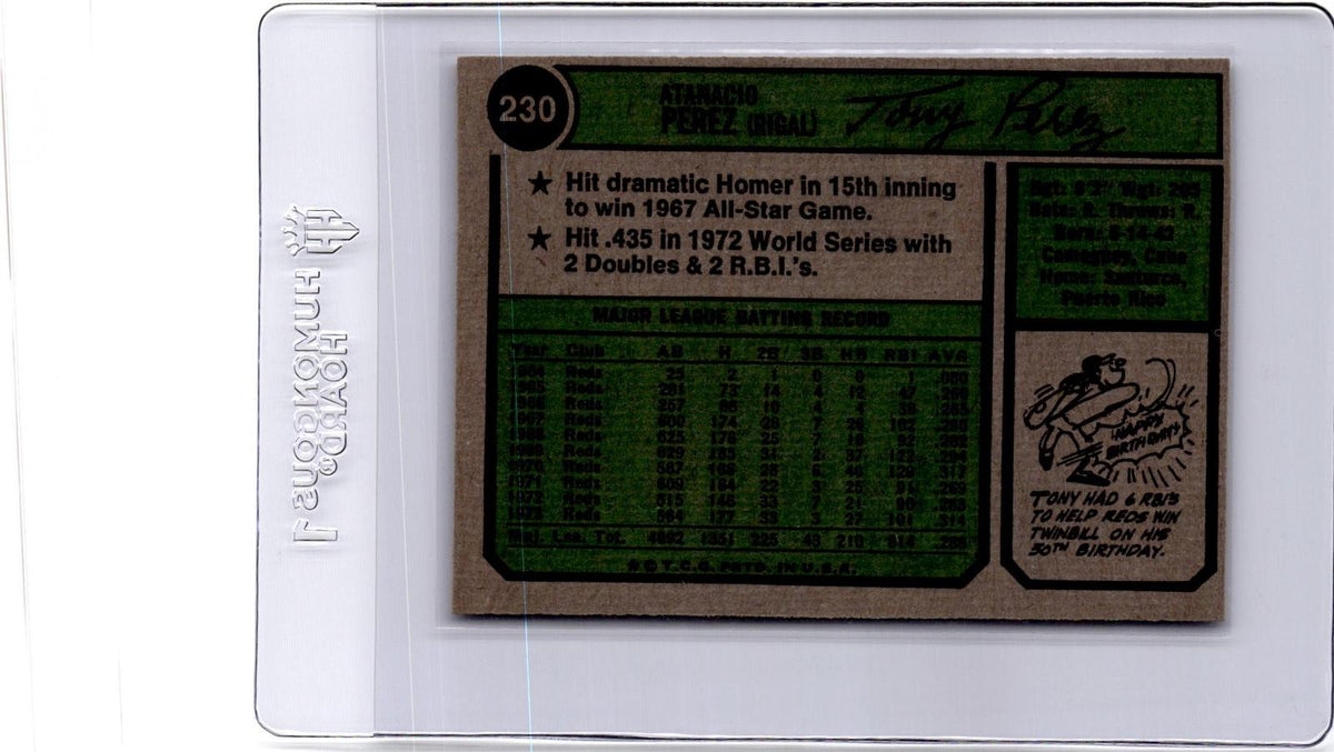 1974 Topps #230 Tony Perez