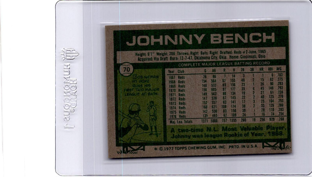 1977 Topps #70 Johnny Bench
