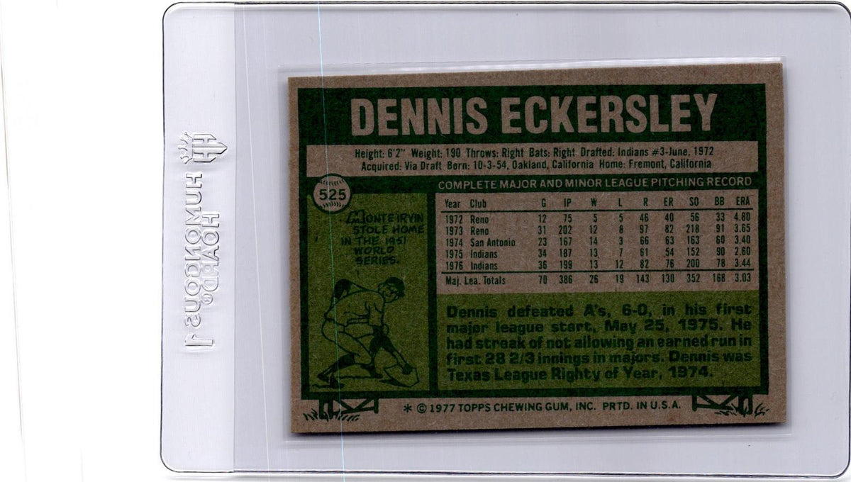 1977 Topps #525 Dennis Eckersley