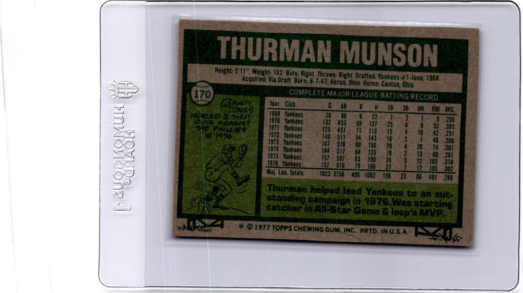 1977 Topps #170 Thurman Munson