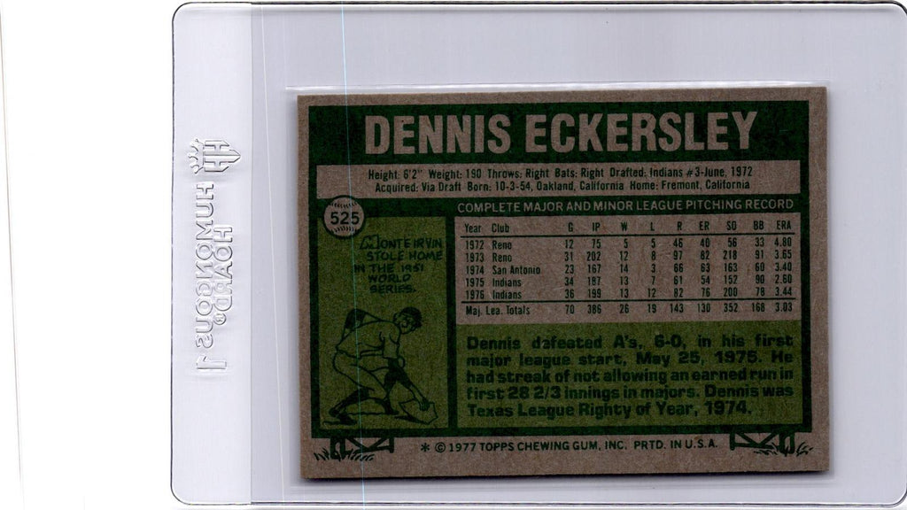 1977 Topps #525 Dennis Eckersley