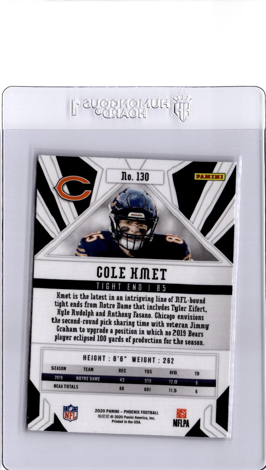 2020 Panini Phoenix #130 Cole Kmet Fire Burst