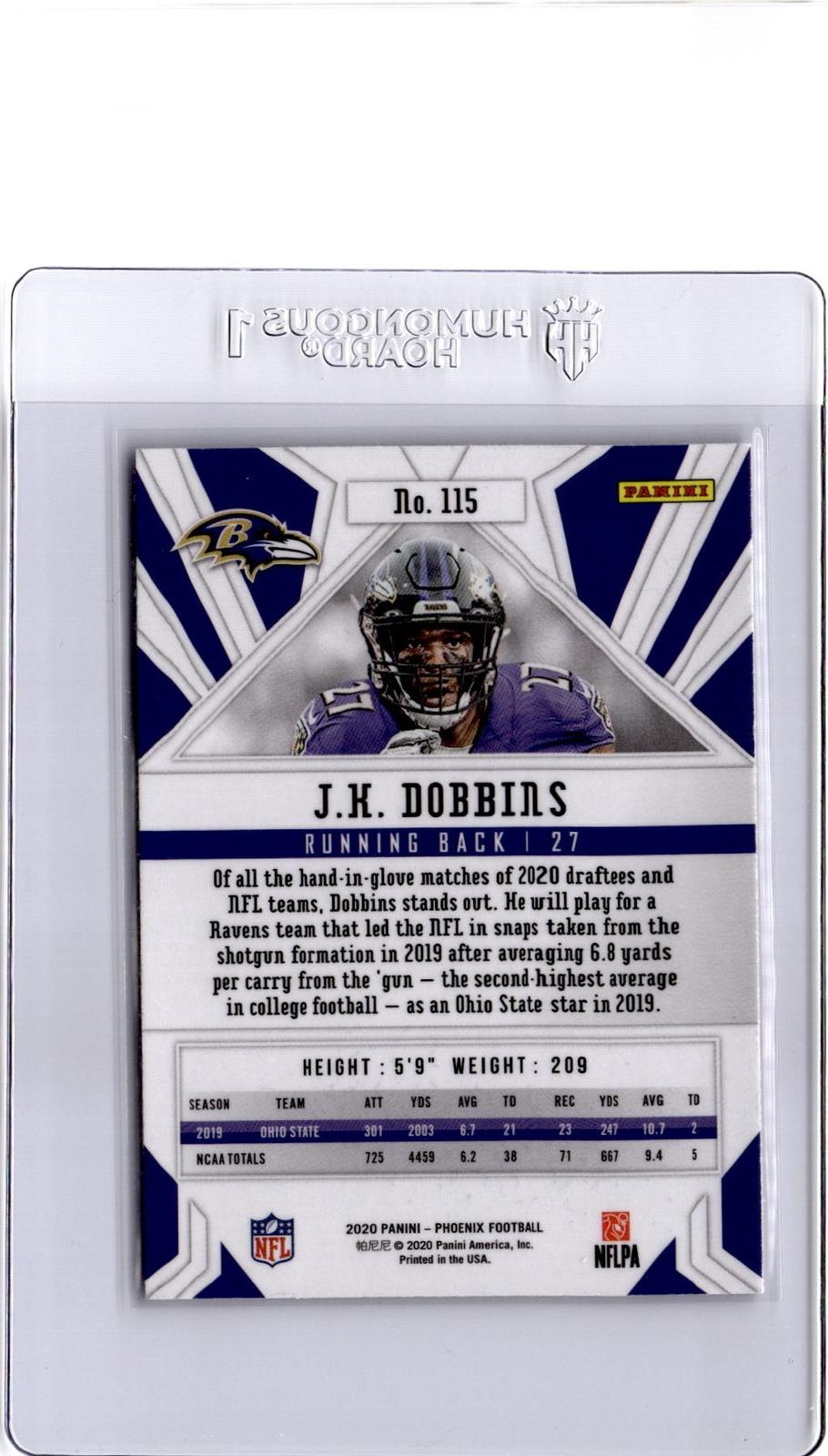 2020 Panini Phoenix #115 J.K. Dobbins Fire Burst