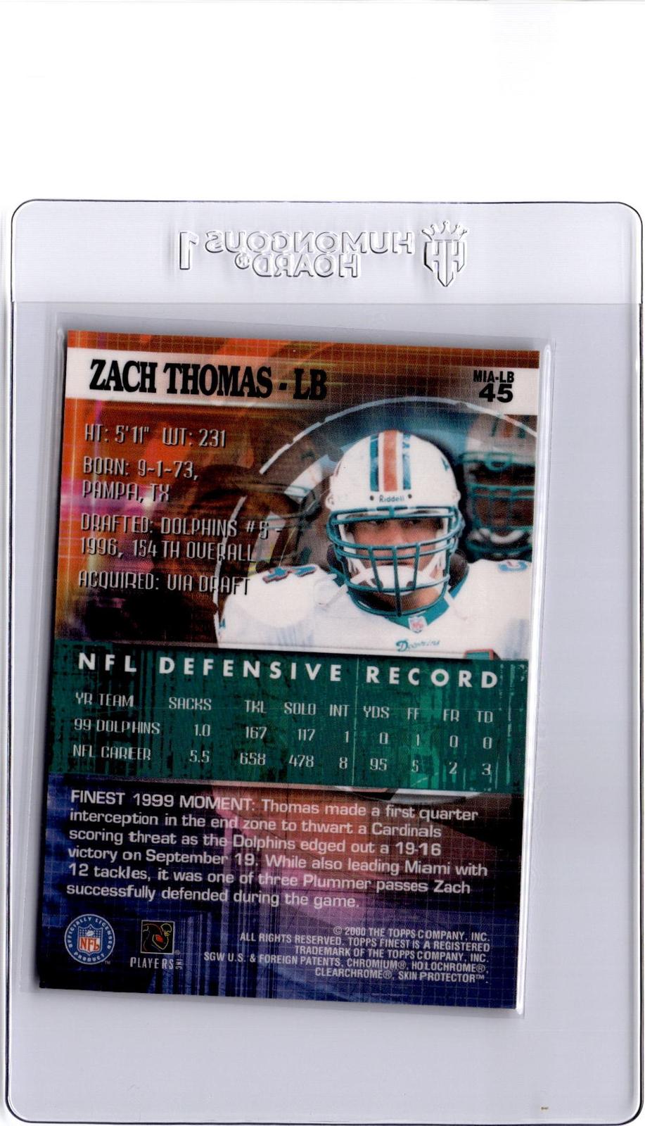 2000 Finest #45 Zach Thomas
