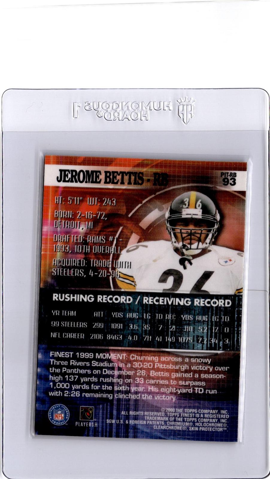 2000 Finest #93 Jerome Bettis