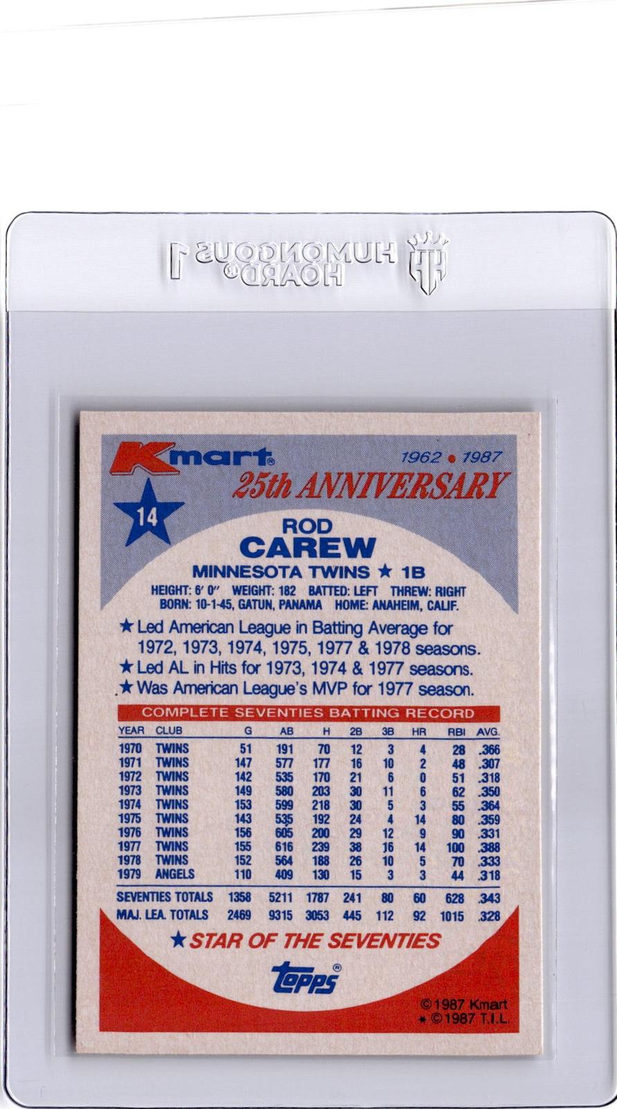1987 Topps Kmart 25th Anniversary Baseball's Stars of the Decades #14 Rod Carew