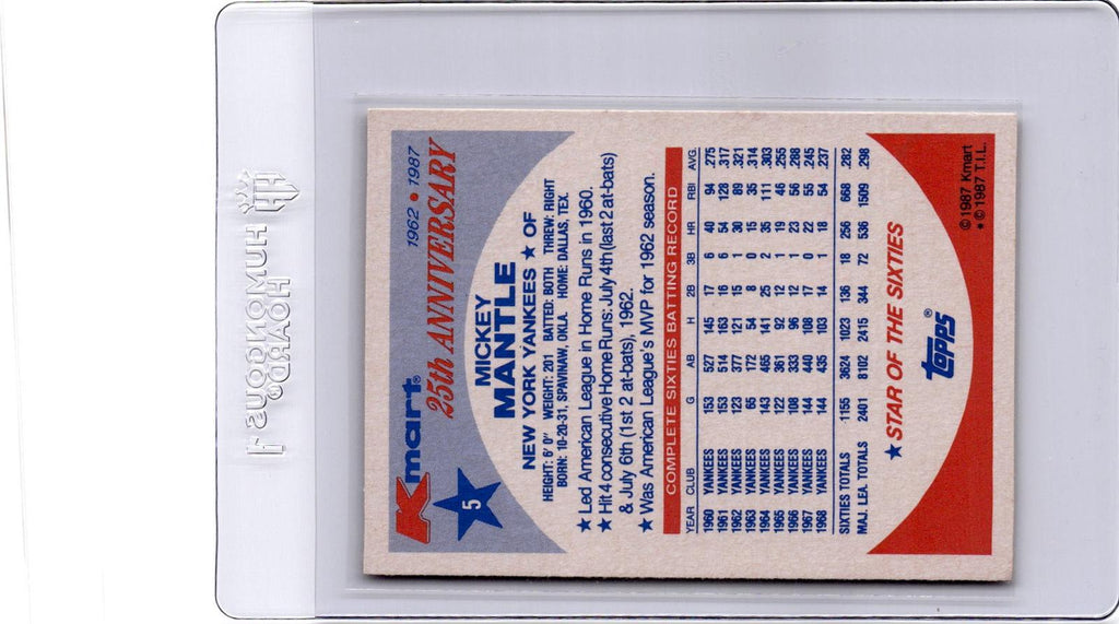 1987 Topps Kmart 25th Anniversary Baseball's Stars of the Decades Mickey Mantle
