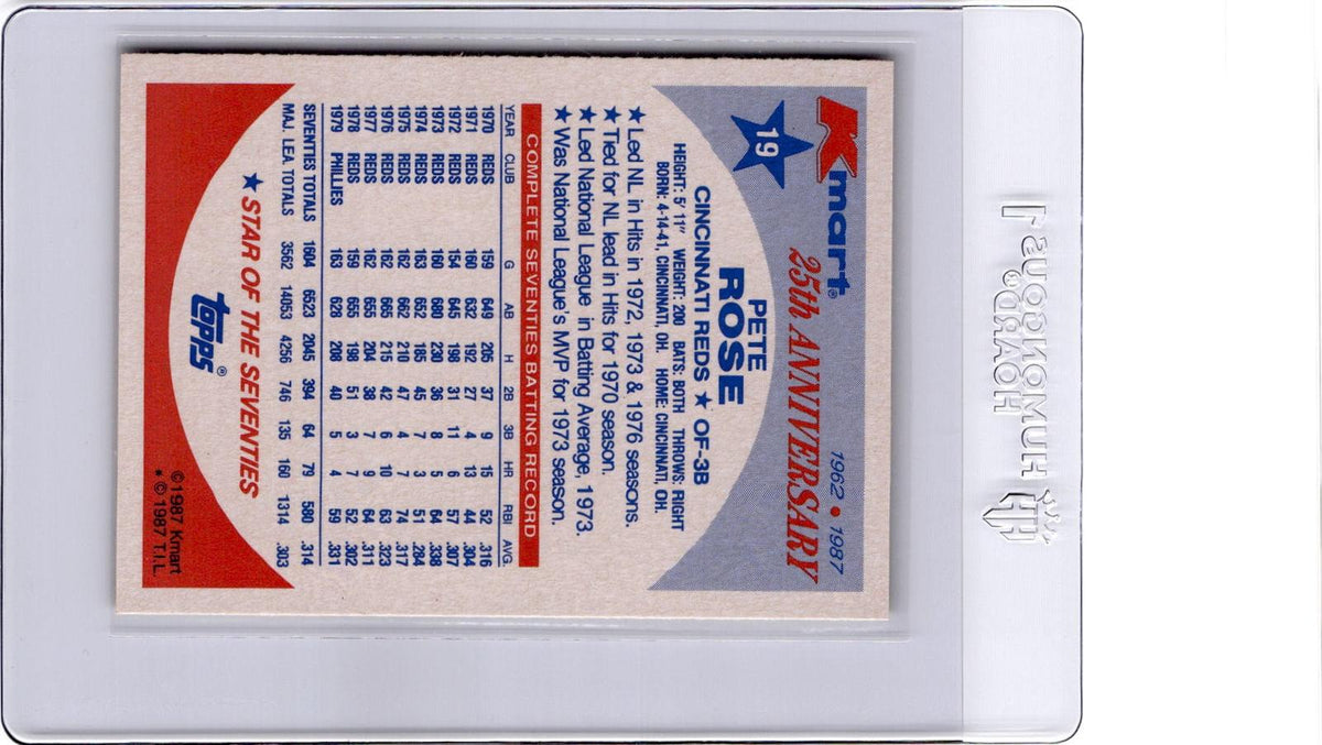 1987 Topps Kmart 25th Anniversary Baseball's Stars of the Decades #19 Pete Rose