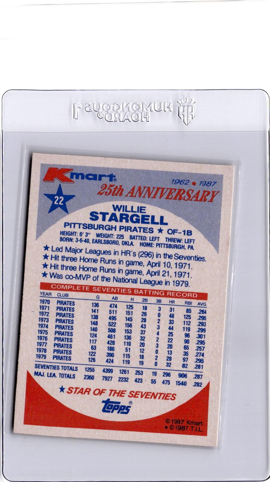 1987 Topps Kmart 25th Anniversary Baseball's Stars of Decades  Willie Stargell