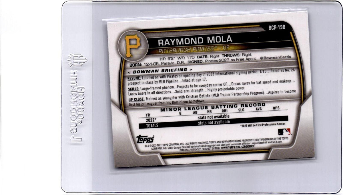 2023 Bowman Chrome #BCP-198 Raymond Mola Prospects Mojo Refractor